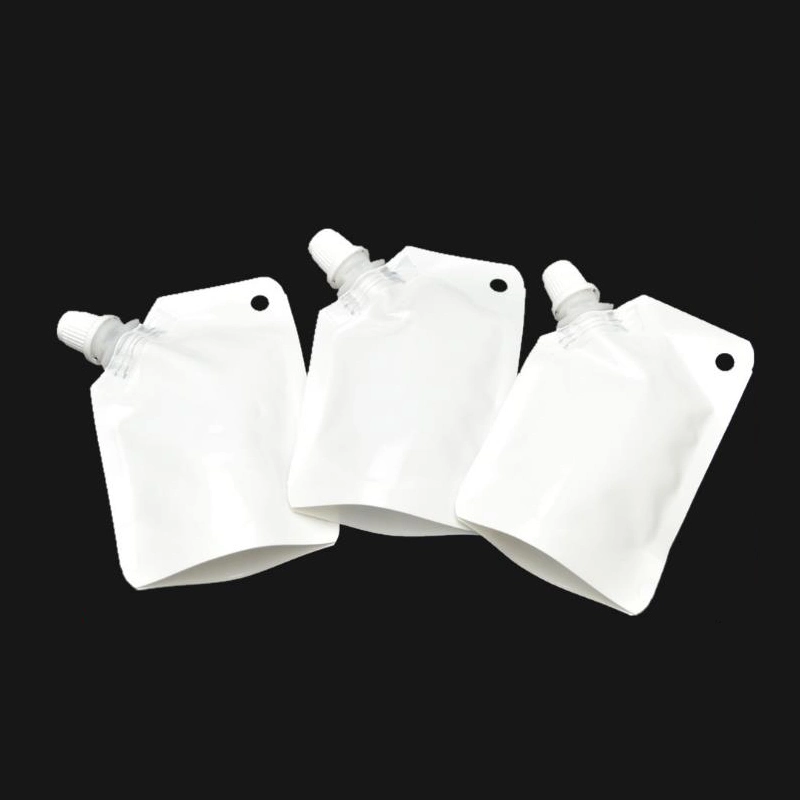 Plastic Drinking Water Drinking Bag Juice Pouch Zipped White Spout Pouches