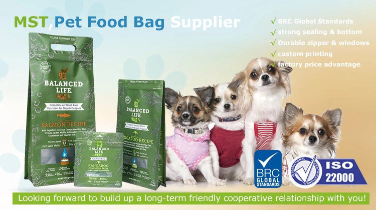 China Supplied Recycable Pet Food Stand up Pouch with Clear Window