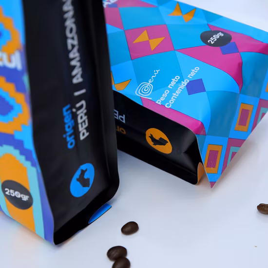 Пакет для кофе с плоским дном/упаковочный пакет для кофе с клапаном на молнии и закрывающейся сумкой на молнии, напечатанной на заказ